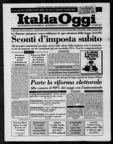 Italia oggi : quotidiano di economia finanza e politica